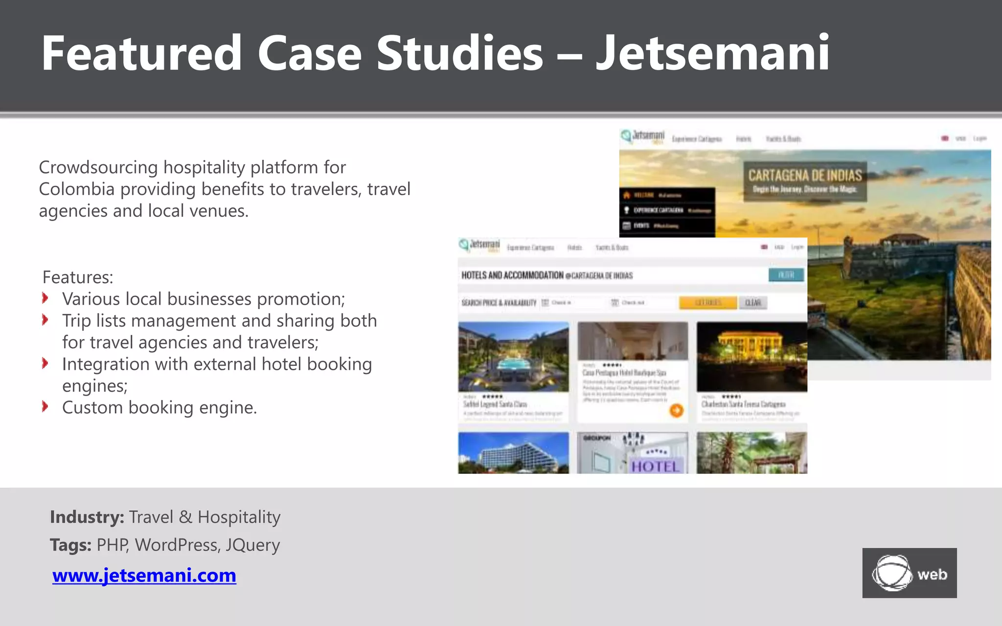Featured Case Studies – XirSys
www.xirsys.com
An innovative, time-saving and dependable
Infrastructure-as-a-Service solution that lets
developers build and deploy enterprise-grade
WebRTC applications quickly and easily.
Benefits:
Faster time-to-market;
High reliability;
Hassle-free integration;
Seamless cross-browser interoperability;
Bleeding-edge innovation.
Industry: Information Technology
Tags: JavaScript, WebRTC, IaaS, Cloud
 