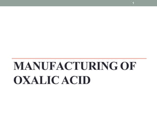Oxalic acid industrial preparation