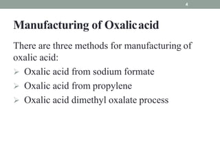 Oxalic acid industrial preparation
