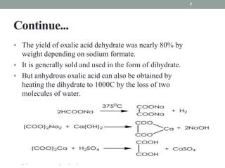 Oxalic acid industrial preparation