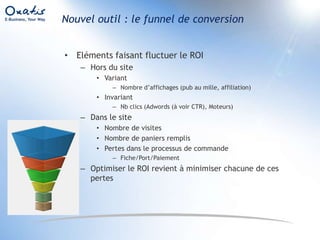 Fidélisation, vous avez dit recyclage ?Référencement naturelCampagnes de mots-clésMoteurs marchandsHors ligneCommunautésFidélisationLe moyen le plus logique, la lettre d’informationsVous ne POUVEZ pas ne pas en proposer une !Plus la lettre est ciblée, plus elle sera efficaceCiblage : Les clients ayant acheté dans telle famille de produits sont concernés par telle promotion ou nouveauté dans votre gamme.D’où l’importance d’avoir une plate-forme permettant à la fois la gestion des commandes ET les envois de lettres.ProspectsRecyclageBase clients