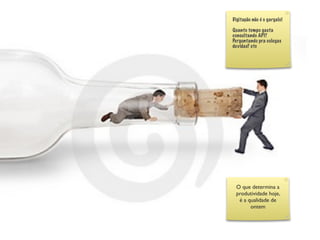 Digitação não é o gargalo!

Quanto tempo gasta
consultando API?
Perguntando pra colegas
duvidas? etc




 O que determina a
 produtividade hoje,
  é a qualidade de
       ontem
 