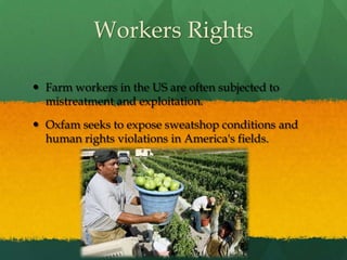 HIV & AIDSClimate ChangePoor countries are already suffering from the effects of climate change. Oxfam seeks to create solutions to the crisis, including greenhouse gas reduction and financial assistance for the most vulnerable communities.