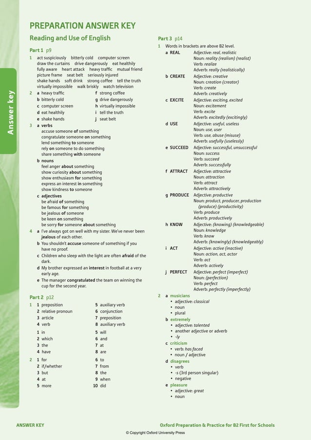 Oxford Preparation Practice B2 First Schools Answer Key Compress Pdf