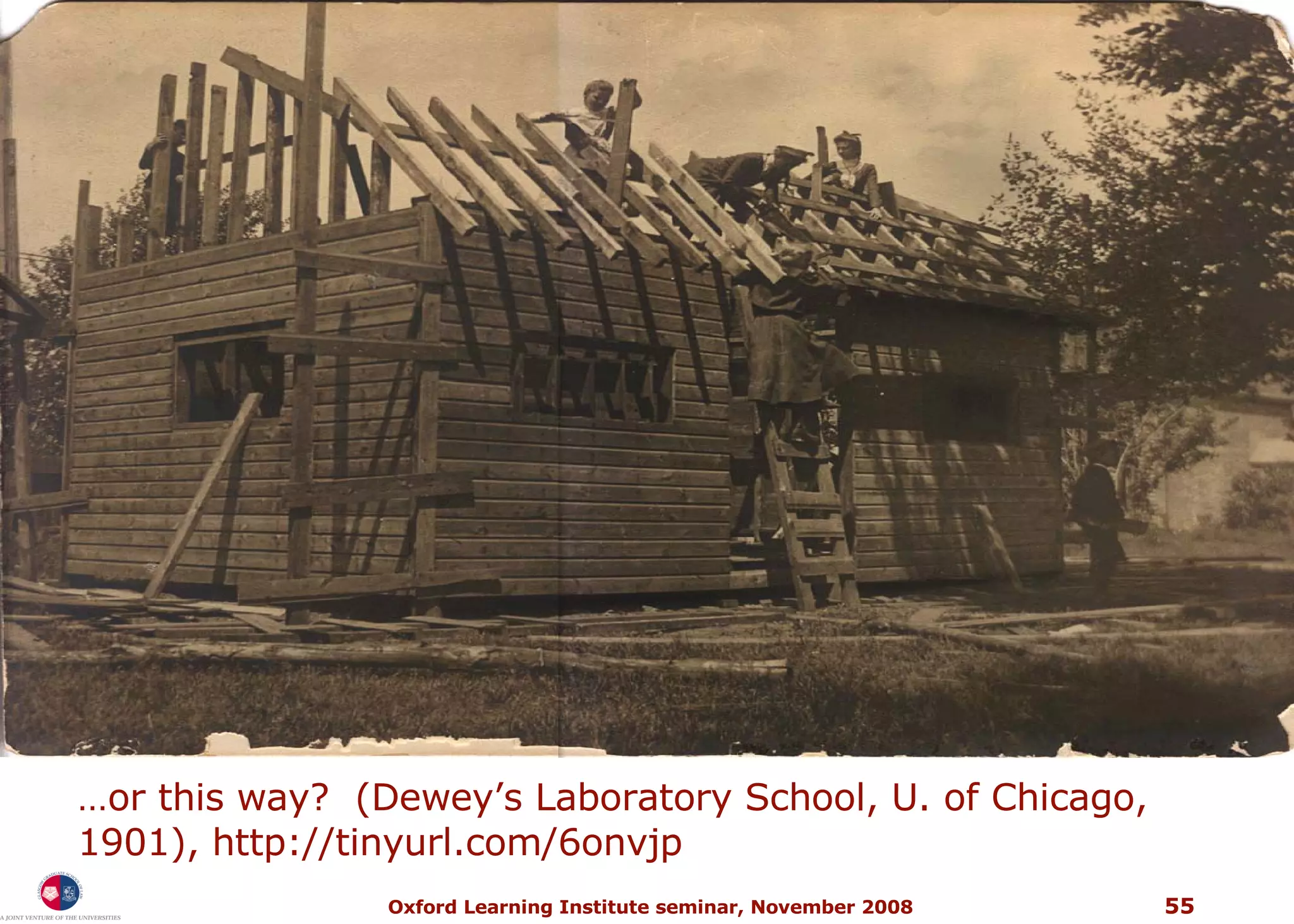 … o r this way?  (Dewey’s Laboratory School, U. of Chicago, 1901),   http://tinyurl.com/6onvjp 