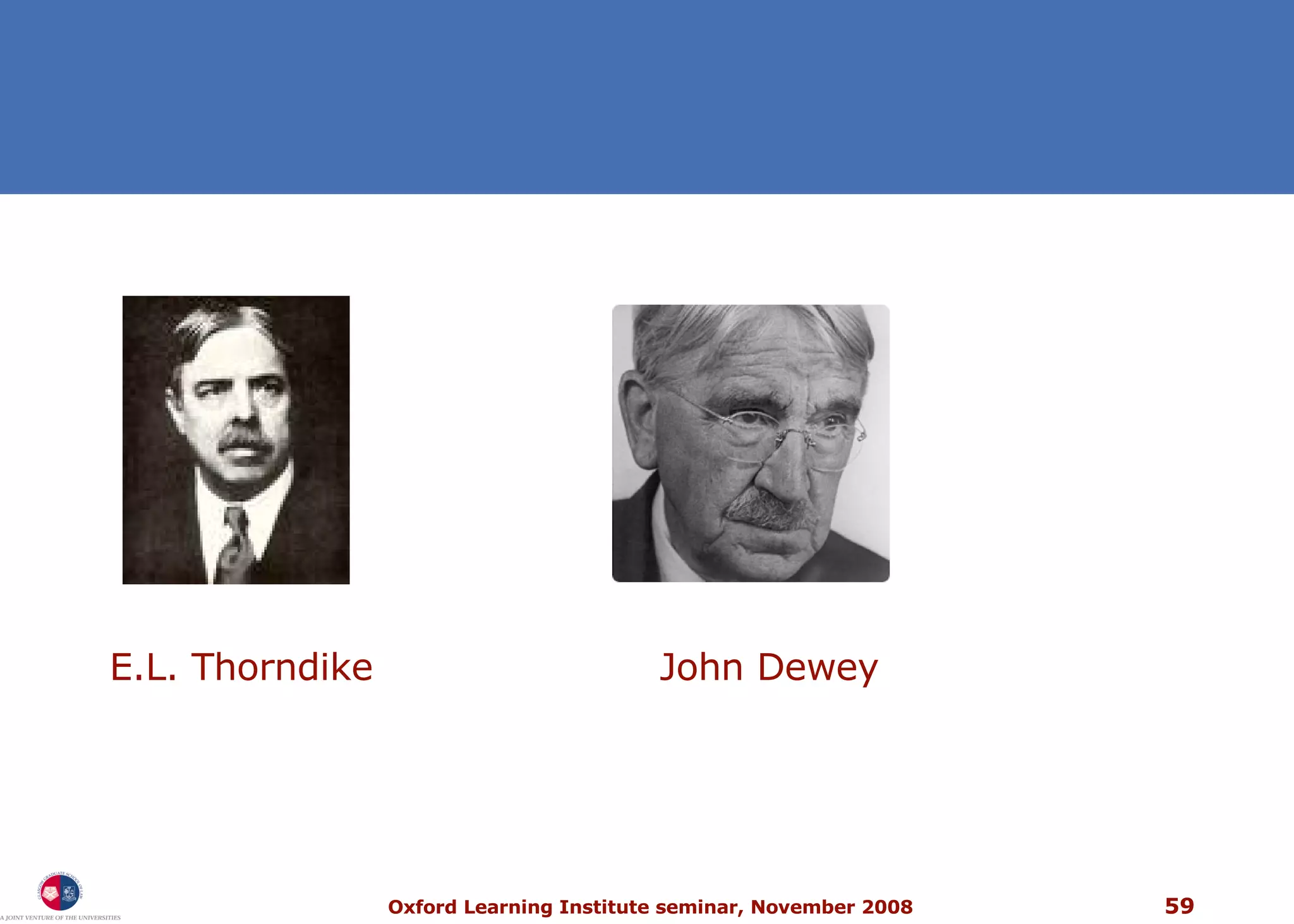 E.L. Thorndike John Dewey 