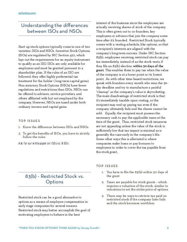 Section 422 incentive stock options