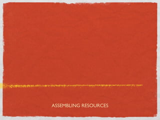 ASSEMBLING RESOURCES
 