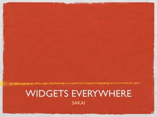 WIDGETS EVERYWHERE
       SAKAI
 