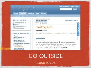 GO OUTSIDE
  CLOUD SOCIAL
 
