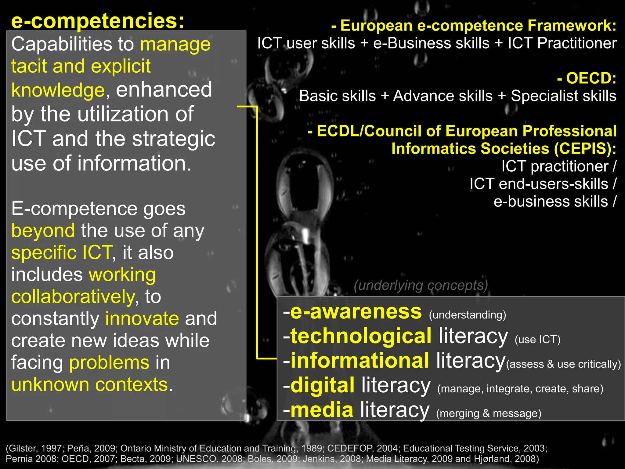 Strategies to promote the development of e-competencies