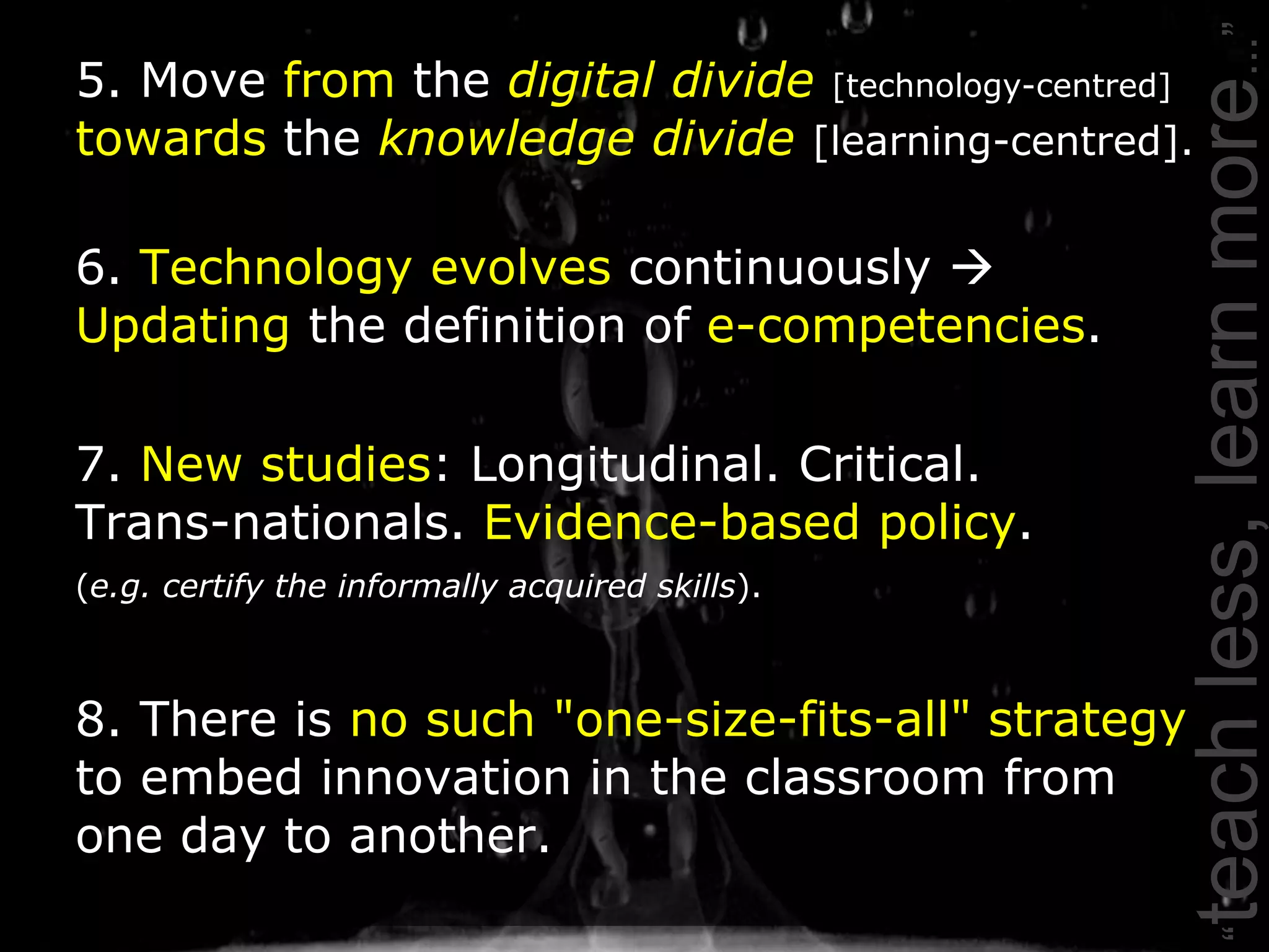 Strategies to promote the development of e-competencies