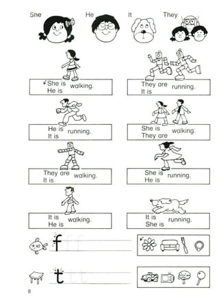 TheyItHeShe
"She is walking.
He is
They are
It is
•
running.
walking.
•
running.She is
He is
She is
They are
•
running.He is
It is
,------ b~-==--------,
They are walking.
It is
It is
He is
walkihg.
li ;e; '"'5 ?~
I{/ / .. ~
It is •
running.
She is
-2
-
8
 