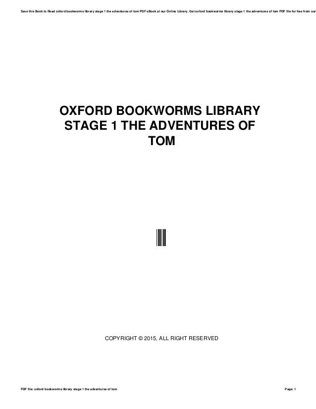 Oxford Bookworms Library Stage 1 The Adventures Of Tom