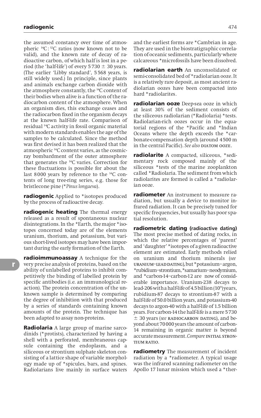 Oxford dictionary earth science