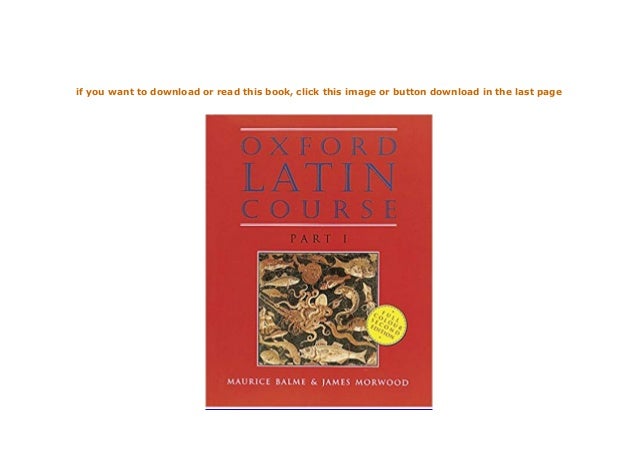 Oxford Latin Course Part 1 Pdf