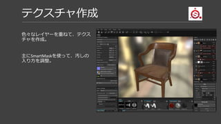 Reprojectionの活用(1/2)
ローモデルの形状やUVを編集し、ローモデルを差し替えても手描きペイントした部分
（ただし3DViewからのみ）も編集に合わせて移動してくれる機能。
 