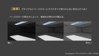 仮ポストプロセス
この段階で入れていたポストプロセス要素
○SSAO
○Exposure
○Scene Color（主にレンズ効果）
※色味におおきく影響する要素は入れない。これは最後にいれる。
（例：Film, Color Grading など）
 