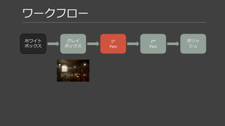 1st Pass
メインとなる部分のアセットを制作し、配置した状態。
それに合わせて、ライティング、ポストプロセスを微調整。
 