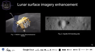Lunar surface imagery enhancement
13
Fig. 1: NASA’s Lunar Reconnaissance
Orbiter
Fig. 2: Apollo XVI landing site
 