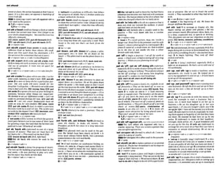 set ahmad 2
5
.....................................
" ~
eventorplaoe,the actionhappensatthat timeor
place:It isa lovestory set q a i w t u tmkdrop o
f
rum[Irish life.
EEEWIn meanings 3and 4 set sthagainststh is
onlyu s d i n the passive.
+1.2 v +nlpmn+ prep
3,4b+v+prep
,setstha'head(AROE)tOchangeaclockorwatch
to show thecorrect later time: h n ' t f o ~ t
tosd
yourcbacksahwd tonight(= becausethe time has
officlal1ychanged)+
E E clock,watch E B put at?^ lomard(BrE)
ES3 set sth baek 0,
put rth bnck(BrE)
6 v + nlpmn+adv
,set sblsth a'part(from sblsth) to make sWsth
drfferent from or better than others: His m@-
dence sets him apart from his classmates, o it's
lhe serumat themslaumnt thatsets it apart.
@v +nlpron + adv r v+ adv+n(h.hquent)
,set sth #part (Brm(also ,M
nth a'sldeA M ,
BrE)to keep sthsuch asmoneyor time foraspe-
cial use or purpose: A room uws sat apurl for
quiel rmdmg.
Qv+adv+n + v+pmn+adv 4 v+n+adv(les$fre.
writ)
, s d sth a'slda1to placesthtooneside:Iselher
I e m aside.meaningtomad It hter put ath
aslde 2 to saveor keep sth for a partinrlar pur-
pose: She sets aside ffi0 e w y month for her
daughterer'smilegefees.o WertpplISosetasidesome
timefadealwith fils. E
R
J money,ttme E3put
ath asIde 3toignoresthsuchas your feelingsor
opinions, because other thlngs are important:
We decided mset our dlflerences aside. o Let's set
as& my p m n a lfeelingsJor now. E
?
!
!
l put sth
aslde 4 = SET 6rH APART ReslaumnLs m u t set
aside an r
r
mfor non-smokers. area, roDm
I
E
3put 8th aslde 5 (law)to reject a previous
dcc~sion
made by acourt of law: Thenerdfa m
sat asideby theApml Cnurt.lE!!l declslon,con-
vlctlonBE) overturnsth (moreform0
+v+adv+n + v+nlpmn+&
'a&-aslda n KJla system in which the gwern-
ment paysfarmers not to use someof their land
for gmwing crops:the land that thefarmen are
paid not touse: 750acm o
f setaide
,set sb 'baek sth (inform0 to cost sb a large
amount of money: That new mr must haue set
her buck abit, o ThiswakhsetmeWBW.
IE3 knock sb h k sth ( B E ,W o r m 0
=Set sb back sth cannot be used in the
passwe.
Q v+dpmn+adv+n
,set swath 'baektodelaytheprogressof sblsth:
Therain set the buiIdingprogmmme back by sev-
em1 wk.oHe was stariing 0piuy very well,
but hisinju~y
hnsm l t y$elhimback.
Qv+ntpron+adv + v+adv+n
P 'setback n a problemor difliculty that delays
the progress of swsth: P
a
w
%
brukenankkwas
a major sethckfor the&am,
,set sth 'baek(Am0to changea dock or watch
toshowthe mrrpct earlier time: Ifomt losetnpv
welch back lnst night (=when the tlmeomcially
changed)
E
S
lclock.watch PE)pulWI t h h(Brm
EE3 putsth toward(&IT), sef sth a
- ( A m
@ v+ ntpmn+adv
be,set'back(from8th)ifabuilding issetback,
~tisa long way h m sth,m i a l l y a mad: Their
house i~the only one that's set back lfmm the
mad).
+bebe+v+adv
,set 'down;,d
8th 'dawn(of a plane, a pilot,
passengem etc.) to land: We s
e
t down on the
beach. o Thsp~lottrieoIto
settheplanedownin a
@Id.
put dmrvn(espciolly BrE)>land,landsth
6v+adv hr. v+nlpron+adv + v+adv+n
,Betsb 'down(BrEj(of a vehicleor itsdriver)to
stop and allow sb to get oflout: The toxi set me
downattheendof t b d .
drop sb/sth off IF0 plck sb up
+v+nlpron+adv + v+adv*n
,set sth 'down1(on sth) Eli&mry)to phce an
object down on a surface: He & hisglass down
b#orehespoke. o Shemade spme so ihnt Jmuld
set thetmy downon thetable.E67put sthd m
2towritesthdownonpaper I
nordertoreoord it:
ImantedtosetmylhoughbdownonpapeK o II'sa
good idea toset downyour mmpbint i
n writiw.
,avH,put s2h down 3to givesthas a rule,etc: lo
set downg~~ldelineslmks
a qgwsllfyingstandaards
set down by theAthietm Asmciotion
1,2v+nlpmn+adv 4 v+adv+n
Sv+adv+n r v+prm+adv v+n+adv(m)
,set'forth(litermy) to start a journey: They @t
forthfor Crete.
IEFl set out (lessformu0
+v+adv
,set Yorth sth; ,set ltlthem 'forth(form0to
state 5th clearly; to make sth known: The
PresMentM@nh his wwws in a long teleuision
brwdmsi
This phrasal verb an be used in the pas-
stve. Her &Ii.$$ h
a
w been clearly &firth. + A
noun must always follow forth, but a pronoun
comesbetmwn theverb andforth.
@ v+adv+n + v+pmn+adv
,set 'In if had weather,an unpleasant feeling,an
illness,etc.sets in,it beginsand seemslikely to
continue: I need t
o mend the mJbefam winter
setsin. Q Panicset i
nwhensherwlizedhowm~
work there was So do.o He ewntually agrped 60
stay in kd but it was too hte-pneumnin hnd
MI in. pnlc,wlnter
Qv*adv
rntha 'mta d e
t
k usedtodescribe thefactthat a
s~tuation
hasbecomeverybad andwill oontinue
like that: Shehadproblems atk r m lschool,but
whenshechangedschmlstheml reaih wtin.
,#t sth 'InfInto5thtofixsthinaspacesothatit
does not stick out beyond the surface:A s m l l
safehad h n set into!he wall.
.-Set sth Winto sth is usually usel in the
passive. The verb inset sth has a similar
meaning.
v + dpmn+prep
c 'inset n 1a s
m
a
l
lpicture, map, etc. inside a
largerone:BmdPittat thepremiem, and his wffe
(inset)(=abouta photographin a newspaper)2a
piere of material, a s
m
a
l
lstone,etc that isadded
on to sth else or put inside sth else: n silver
brwcR with ruby inseIs
,net 'off t
o begin ajourney: I set oflfor mrk at
seven. o CfteckyouroiIbeforerattingfl onalong
journey. o Whenareyouplanning Eoseto!?
@ v*adv
,set sb 'off;,sel sb 'OH
doing sth( i ~ r m a l ,
@specidly
B
r
a tomakesbstart doingsthsuchas
laughing, crying or talk~ng:
Tho?.ephot~salws
set her fl ((rryrrsg). oJusl seeing him laughing
sets meoff)(=makesme start laughing)
E
9startsboff,startsb o
f
(dolngsth
+v +nlpron*adv
,set sth 'off$ tomakea bomb,etc.explode:toset
ufl firetuorkso They set the bonah flusswn as
they lww a w
edistanoeaway.E
Qbomb, fire-
work 2 to make an alarm (= a loud warning
noise or srgnal)start:The burglam set thealarm
off a If you burn the toast you'll sel the smoke
alarm offD L alarm 3to starta prows or seP
iesof events: Thenewsseto
na wave o
f mnicon
~ u o ~ ~ e & ~
0 Theglrl'sdmthset oflaterrible
c h i n o
f events. EZi panlc, chaln/serles of
events + s~ also SET STH UP 4 4 to make sth
appear more attractive by being placed near it:
Thatsmrf setsoff the blueof her eyes.
Q l,Zv+nlprnn+adv r v+adv+n
3,4v+ adv+ n + v+nlpmn+ adv
, S d ~ t h
'& &gainst sf SET STH AGAIUSTSTH 2
The verb offset 6th (against sth) has a
similar meaning Them orecertain mpen.s@sthat
you canonset againstia3c
'set onlupon s'bVornaeOto attack sb:IWQS M
umnby agang of youths.
D T l Set a m p o n sbisoftenused inthepassive,
Qv + prep
'set abtsth on sbto make apersonorananimal
attack sb:Thefarmerthmalenedtasethisdogson
usif wedidn't Iwvealonce.
@ v+ nlpmn+prep
,let'out 1to leavea place and begin ajourney,
especiallyalongjourney: T h ysetouton thelast
smgeof theirjourney.o Wesetoutatdawn.2 ,set
'outto do sthto begintodosthwith a particular
almor-: Shesetoutlobmktheruorld
record o TheJlmxwddinu~hat
theyhadsetout
lo do,
~v*adv2alsov+adv*toinf
b 'outs4 n the bgInnlng of sth: We knew the
dangeratUfomthe outset.
,set sth 'Wt 1 to arrange or display sth: She
began setting out plots and ghses. 0 Set out
your anwennaoliy.2 topresent ideas, facts,etc.
in a clear, organized ww, in inspeech or writing:
Thisdocumentsets out o w objdions to thepm
posal. terms, mason=,p6ltcies, condltlons
91v+adu+n v+nlpron+adv
2v+adv+n v*pron+adv v+n+adv(mm)
,s6i 'to(oldfQshionedJorrno1,&pecinlly BrEj 1to
begin doingsth ina busyor determined way:She
set lowilhaxrubbing b m h(=shestarted clean-
ing). 2 to begin fighting: Thq tmk off their
jackets a d s e t lo.
Qv+adu
b ,&'to n fsing.](i~ormal,
especinlly Brm a
fight or an argument:He had aset-towith one 4f
hisworkmtes.
,set 'up;,set sth 'upto make a machine,some
equipment, etc. ready to use: He heI@ me lo
carv my equipmentin ondsel up oIt look hours
toset upalI theequipmnt.
+v+adv v+adu+n v+nlpmn+adv
,set'up;, s d yournelf 'uptostart runningyour
own business: He left thefirm and set up in busi-
ness on his own. o She set herse,Jfup as rr heir-
dressel:
&v+adv + v+pmn+adv
,#t sb 'up1 to prwidesbwith the money they
need, for example to stari a business, buy a
home, etc: A bank h n h e l d t
u s ~ t
her up in
business. oHe set his dulrghter up in her own
mrtment. 04you win tonight'sfight, you'll be
set upfor Ilfe(= havea
l
lthemoneyyou willwer
need).2(fnform~
t
otrick sb,especiallyby mak-
ingthemappeartobeguikyaf sththat they have
not done: He claimed he had been set up by the
poiice. 3 (infoorma0 to make sb fee' healthiet
stronger,more active. etc:A gmd breakfusi will
set you upfor the dny.4 (wlth sb) (i?lJ%rmtan
to
arrangeforsbtomeet sbso that theycan havea
romantic or sexual relat~cmship:
H
e set me up
with hissism
+v+nlpmn+adv + v+adv+n 4 v+n+adv(less
m w n o
F '&p n [usually sing.] (I?&mmn 1a situ-
ation In which sb triclrsyouor makes it seem as
if you areguilty of sth that you havenot done:I
dldn'l do it, this k aset-up!2asituationwhen sb
arrangesfor you to meet sb in order to bean a
romanticorsexualrelationship: a =&update
+S
& a hSET-UP
atSETSTH UP
,set sth 'up1tocreate &
Iorstartabusfness.an
organization, etc: Shegaw a tulk onMting up a
business.oA commit& wassel up lo inuestfgote
 