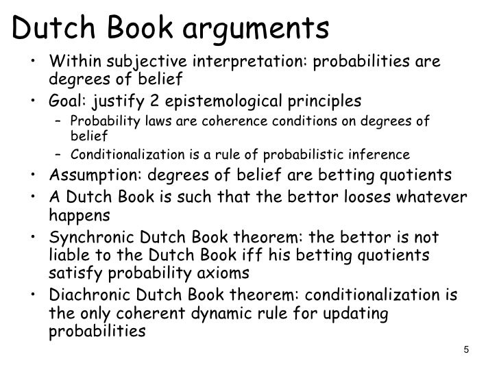 Image result for dutch book argument