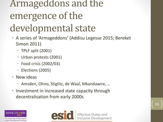 The Politics of Distribution in Ethiopia's 'Developmental State' | PPTX