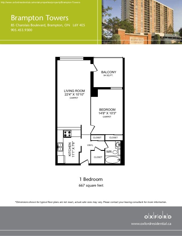 Brampton Towers By Oxford Residential One Bedroom Apartment