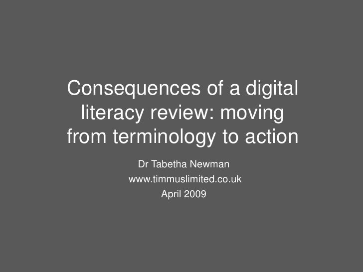 Digital Literacy literature review from terminology to action