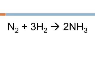 N2 + 3H2  2NH3
 