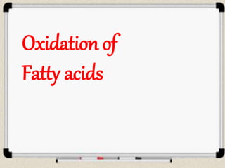 Oxidation of
Fatty acids
 