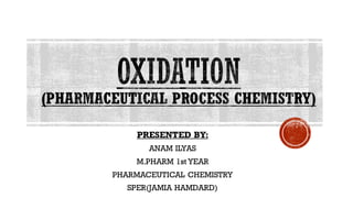PRESENTED BY:
ANAM ILYAS
M.PHARM 1st YEAR
PHARMACEUTICAL CHEMISTRY
SPER(JAMIA HAMDARD)
 