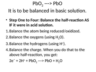 Pbo2 Oxidation OXIDATION – REDUCTION.ppt (Chemistry) | PPT