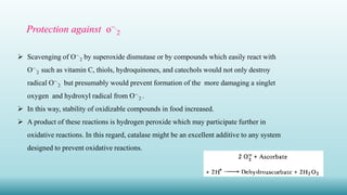 Hydroxyl Protection Oxidative changes in foods | PPTX
