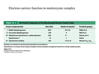 Electron carriers function in mutienzyme complex
 