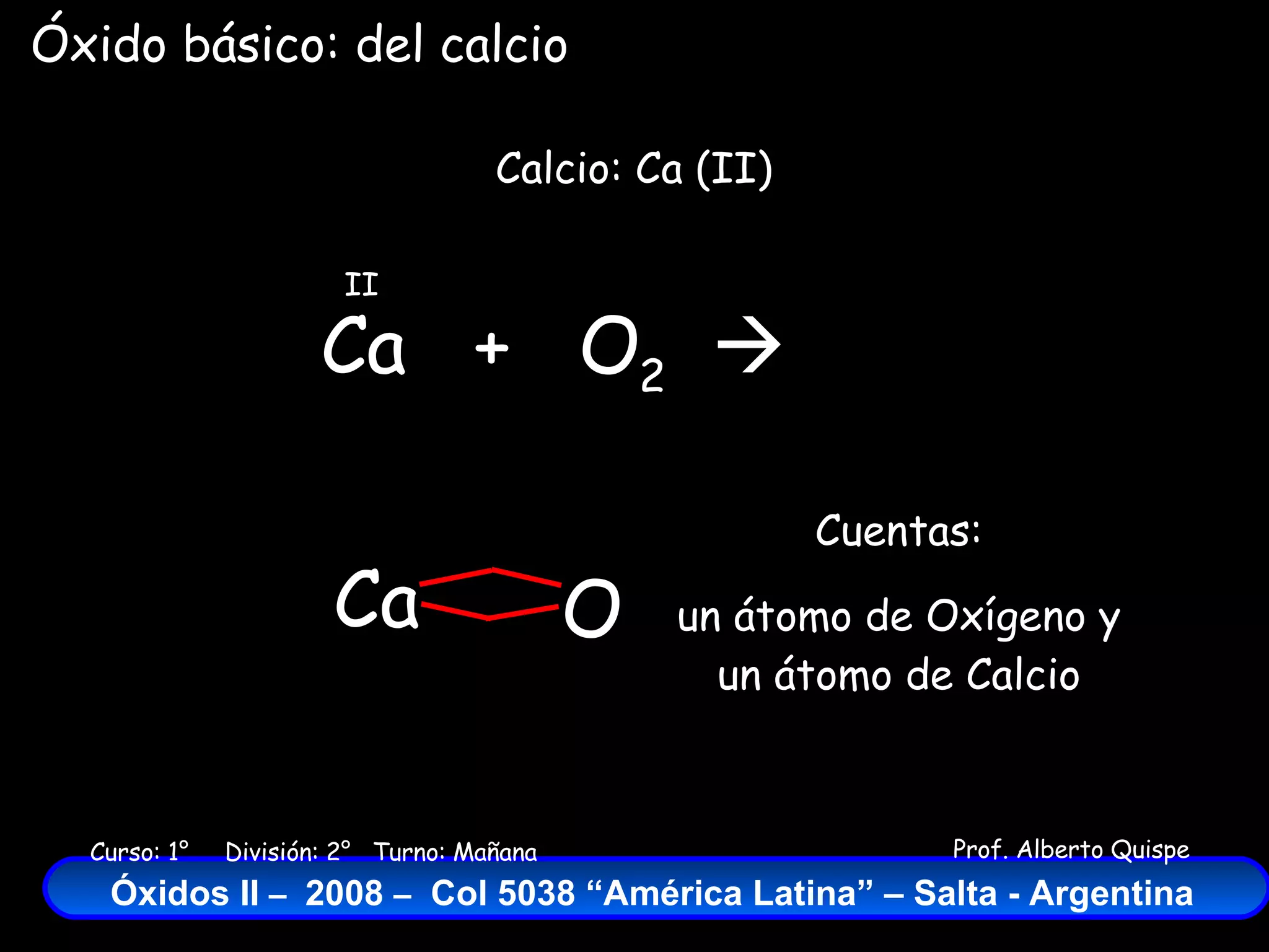 Oxido de Calcio | PPT | Chemistry | Science