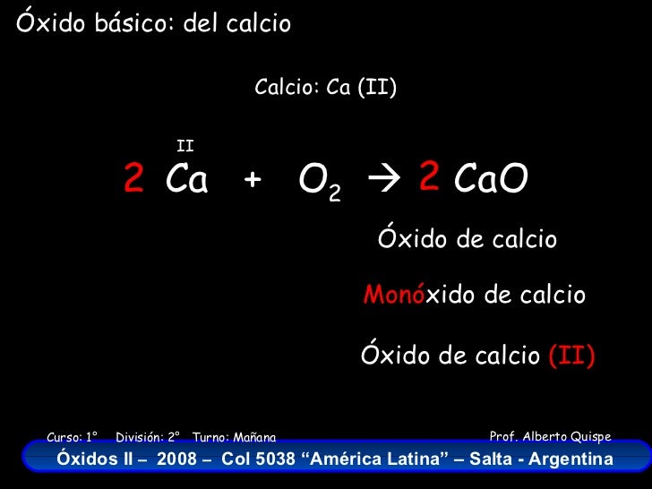 Oxido de Calcio