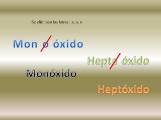 Se eliminan las letras : a, o, u