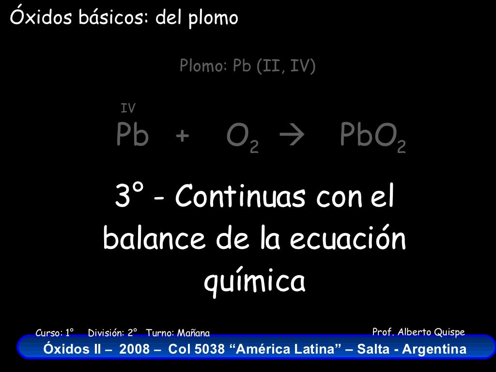 Oxidos de Plomo