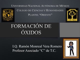 I.Q. Ramón Monreal Vera Romero
Profesor Asociado “C” de T.C.
 