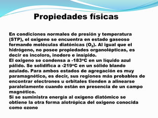 Trabajo de investigacion del elemento oxigeno | PPTX