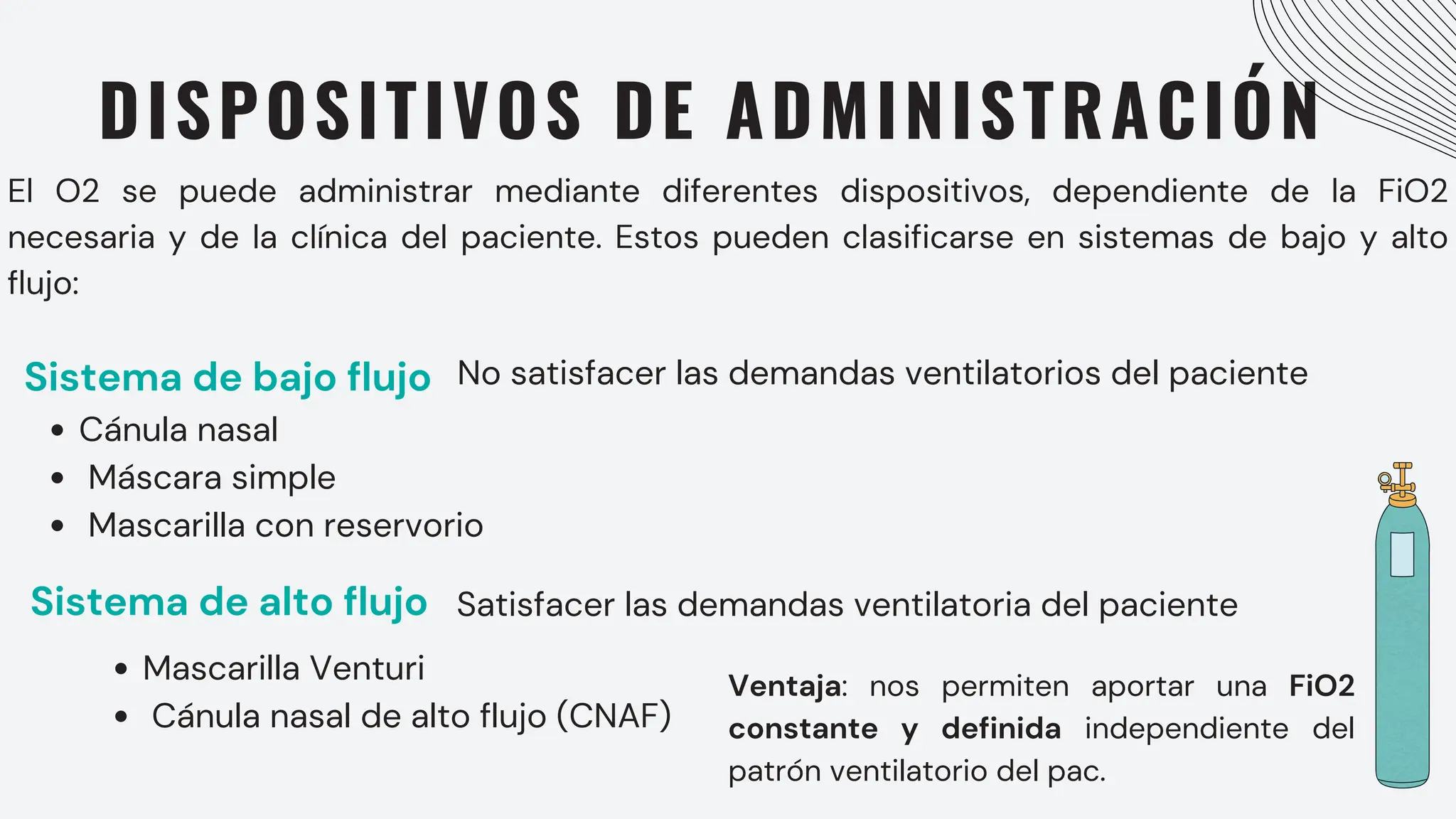 Fio2 Flujo Oxigenoterapia: generalidades de sistemas de flujo | PDF