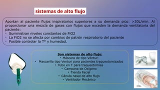 Fio2 Flujo OXIGENOTERAPIA para preuniversitarios aprender sobre oxigenoterapia | PPTX