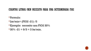 Litragem Fio2 oxigenoterapia en enfermería dispositivos de alto flujo | PPTX
