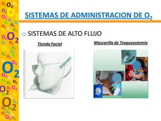 O2
     O2O2
O2
O2 O O2       SISTEMAS DE ADMINISTRACION DE O2
 O2 2 O2
O2 O2
O2 O2 O2
              o SISTEMAS DE ALTO FLUJO
O2
O2 O2
     O2           Tienda Facial    Mascarilla de Traqueostomía
O   O2
  2 O2
O2 O
  O2 2
O2 O

O2
O2 O
O2    2
          2




     O2 O2
O2
O2
     O2 O2
        O
      O2 2

O2
O2 O2
        O2

O2O2 O
      2
O2O2 O2
 