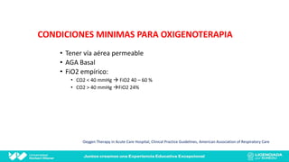 Fio2 24 LA OXIGENOTERAPIA Y LOS DISPOSITIVOS DE BAJO Y ALTO FLUJO | PPTX