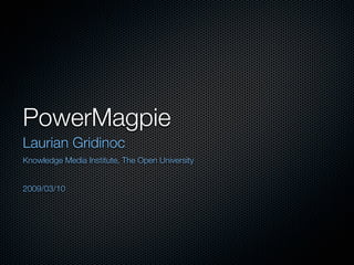 PowerMagpie
Laurian Gridinoc
Knowledge Media Institute, The Open University


2009/03/10
 