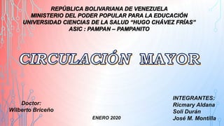 INTEGRANTES:
Ricmary Aldana
Soli Durán
José M. Montilla
Doctor:
Wilberto Briceño
ENERO 2020
 