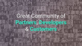 Great Community of
Partners, Developers
& Customers
 