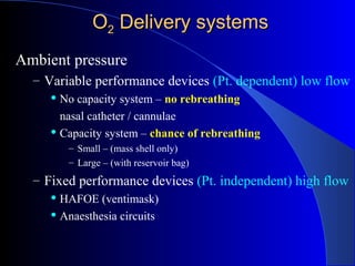 Systemic O2 Delivery Oxygen delivery-systems | PPT
